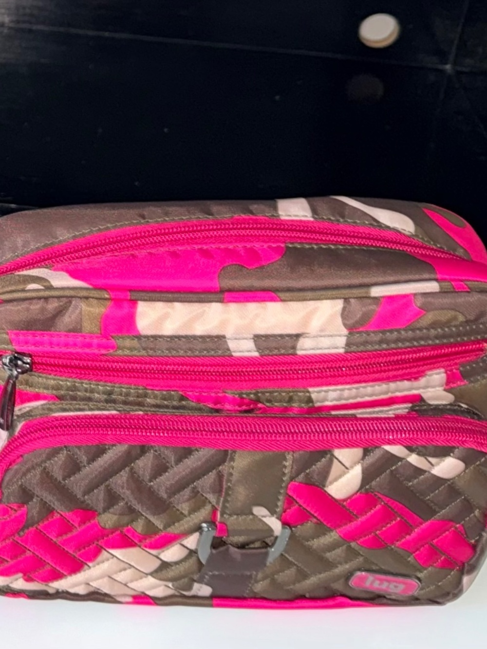 NEW Lug Propeller Travel Duffel AND Carousel Crossbody Set Camo Pink - Picture 11 of 12